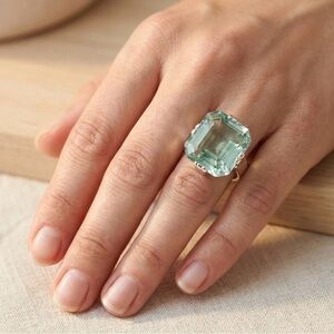 Genuine Aquamarine and sterling silver ring. Size 9